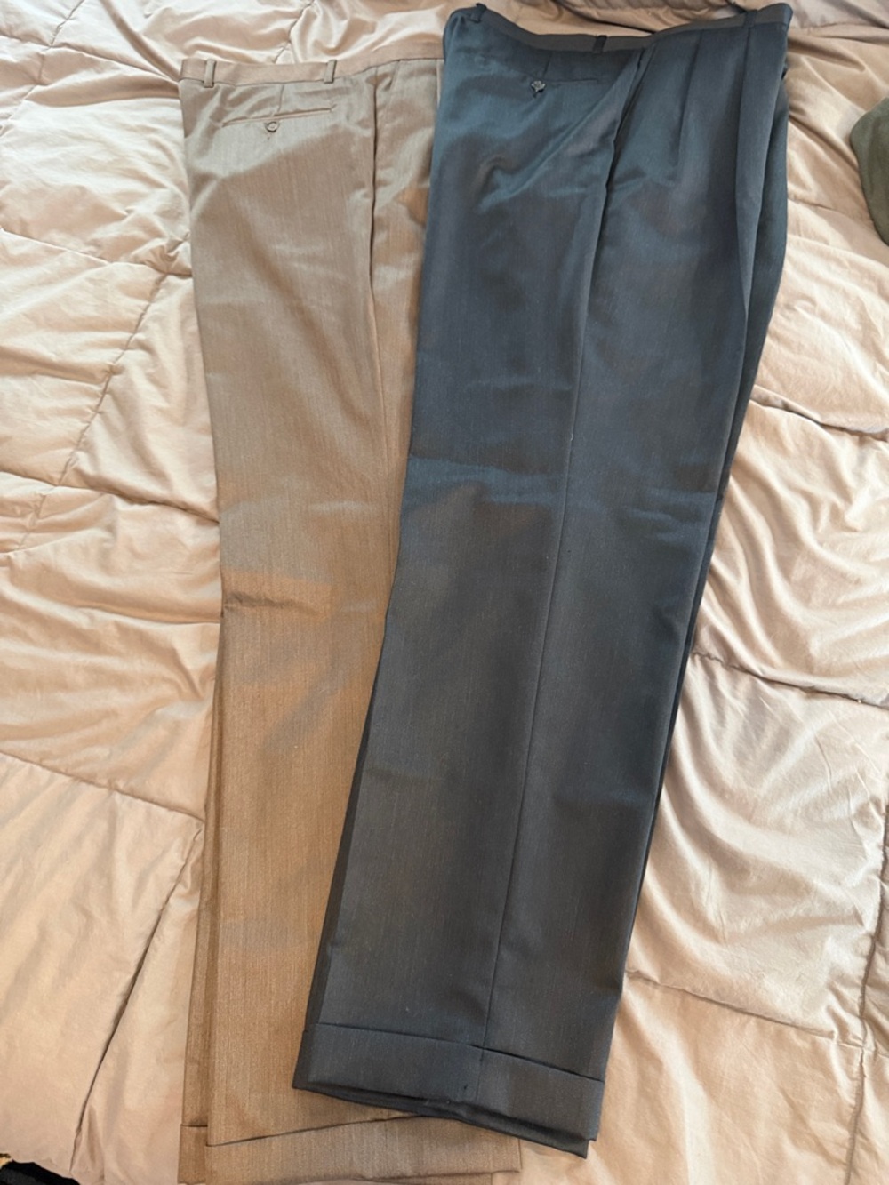 Bundle Profilo Men's Pants Black and Tan Classic Tailored Fit 100% Wool Size38